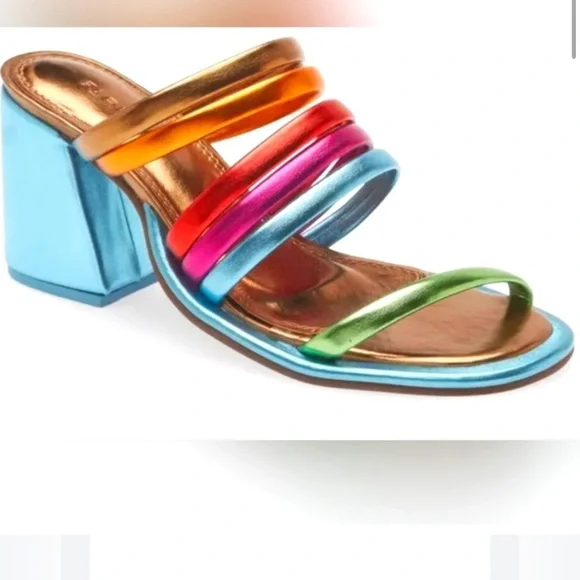 Farm Rio Luxury Rainbow Sandals - size 7 - Picture 1 of 8